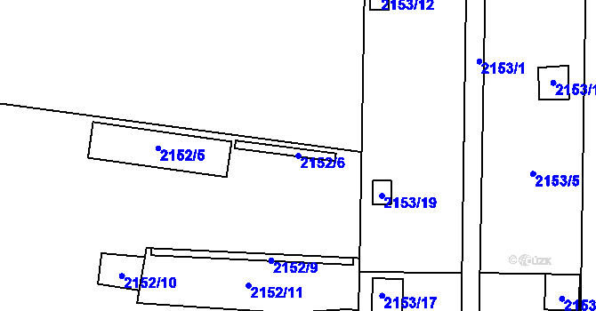 Parcela st. 2152/6 v KÚ Doubravka, Katastrální mapa