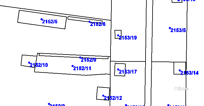 Parcela st. 2152/8 v KÚ Doubravka, Katastrální mapa
