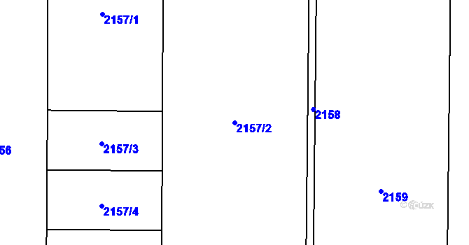 Parcela st. 2157/2 v KÚ Doubravka, Katastrální mapa