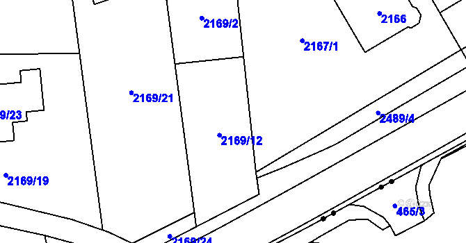 Parcela st. 2169/15 v KÚ Doubravka, Katastrální mapa