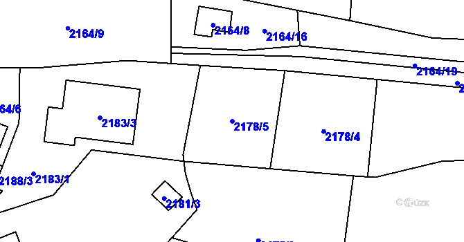 Parcela st. 2178/5 v KÚ Doubravka, Katastrální mapa
