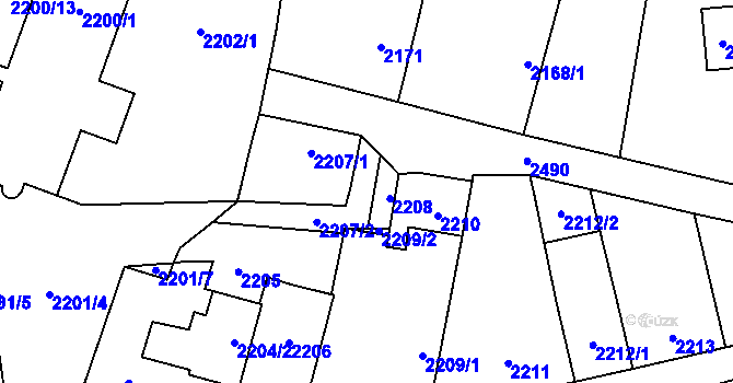 Parcela st. 2207/3 v KÚ Doubravka, Katastrální mapa