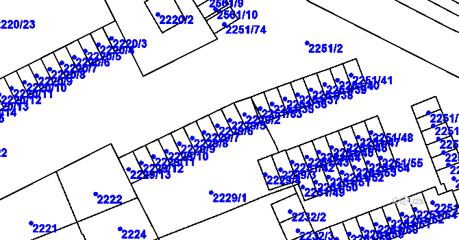 Parcela st. 2229/5 v KÚ Doubravka, Katastrální mapa