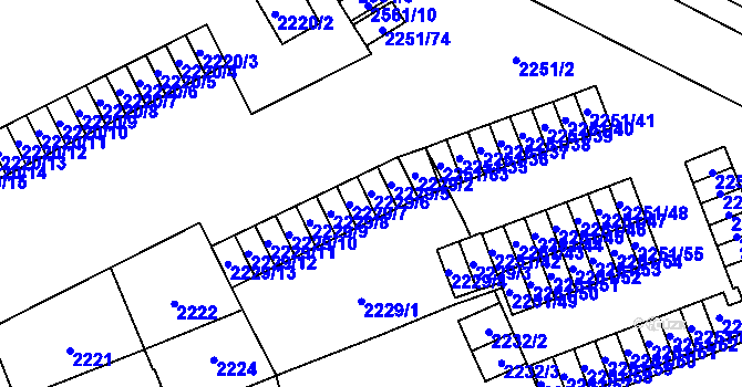 Parcela st. 2229/6 v KÚ Doubravka, Katastrální mapa