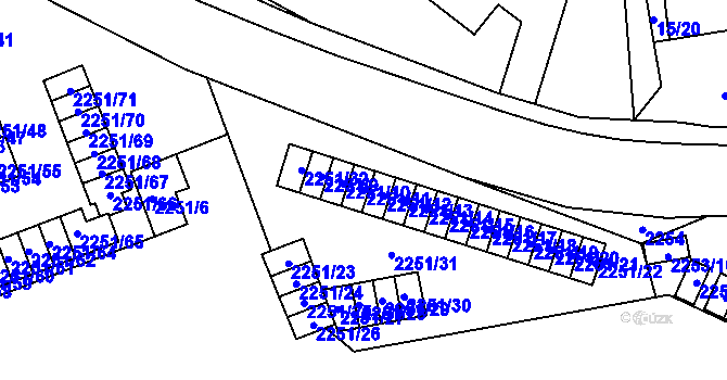 Parcela st. 2251/11 v KÚ Doubravka, Katastrální mapa