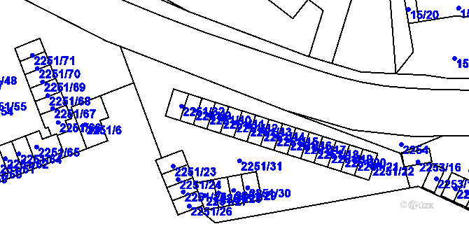 Parcela st. 2251/12 v KÚ Doubravka, Katastrální mapa