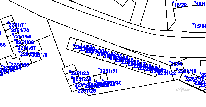 Parcela st. 2251/13 v KÚ Doubravka, Katastrální mapa