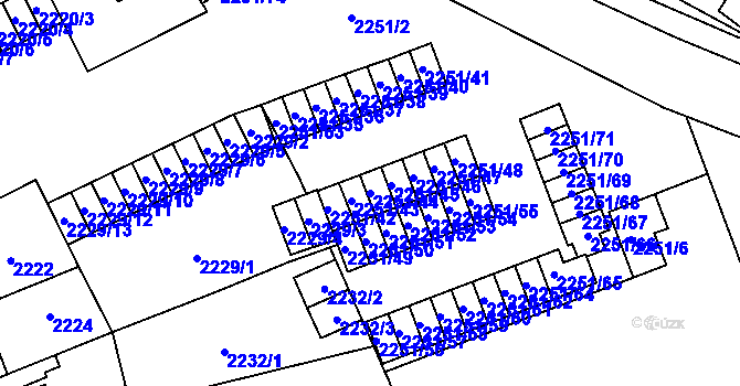 Parcela st. 2251/44 v KÚ Doubravka, Katastrální mapa