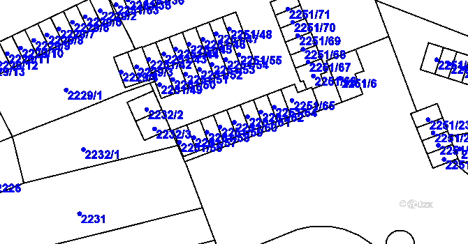 Parcela st. 2251/60 v KÚ Doubravka, Katastrální mapa