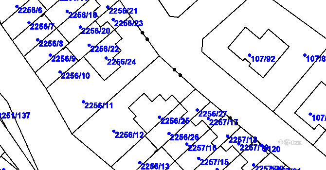 Parcela st. 2255/13 v KÚ Doubravka, Katastrální mapa