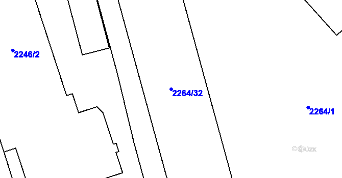 Parcela st. 2264/32 v KÚ Doubravka, Katastrální mapa