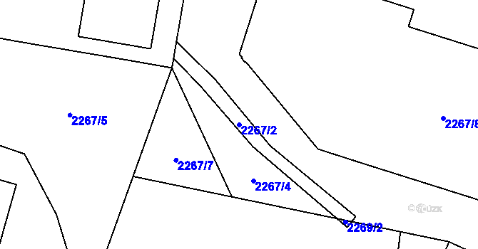 Parcela st. 2267/2 v KÚ Doubravka, Katastrální mapa