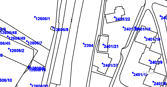 Parcela st. 2394 v KÚ Doubravka, Katastrální mapa