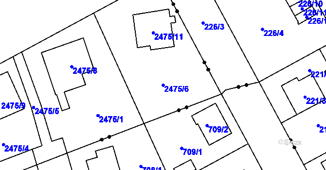 Parcela st. 2475/6 v KÚ Doubravka, Katastrální mapa