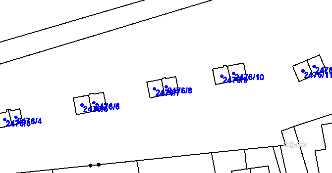 Parcela st. 2476/8 v KÚ Doubravka, Katastrální mapa