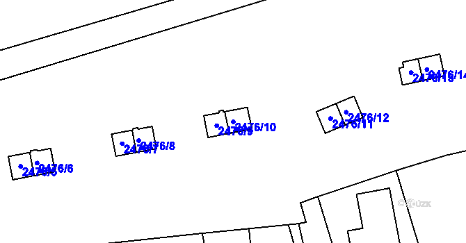 Parcela st. 2476/10 v KÚ Doubravka, Katastrální mapa