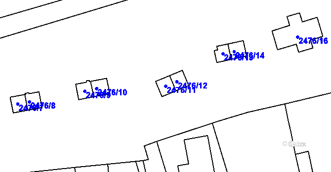Parcela st. 2476/11 v KÚ Doubravka, Katastrální mapa