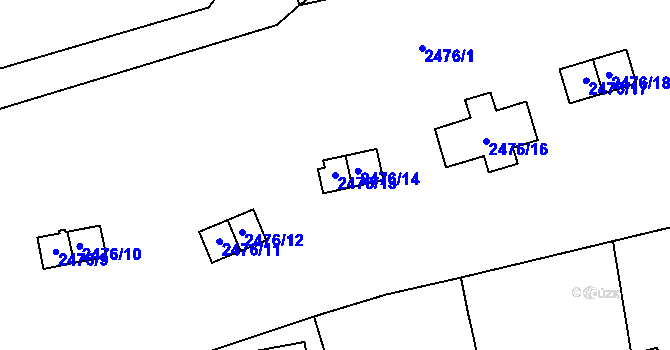 Parcela st. 2476/13 v KÚ Doubravka, Katastrální mapa