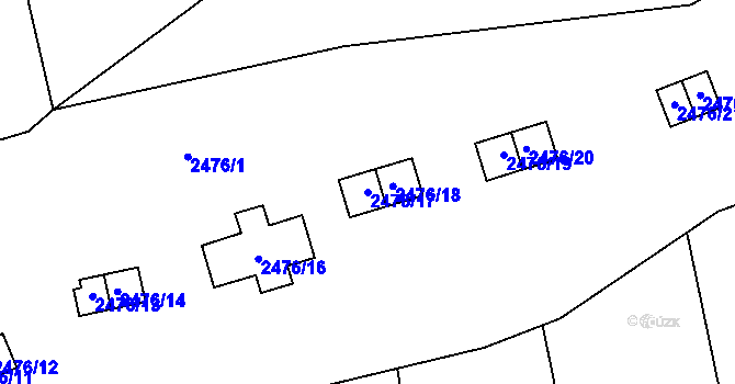 Parcela st. 2476/17 v KÚ Doubravka, Katastrální mapa