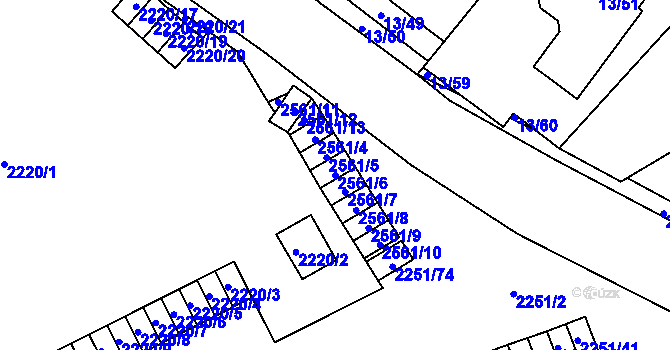 Parcela st. 2561/6 v KÚ Doubravka, Katastrální mapa