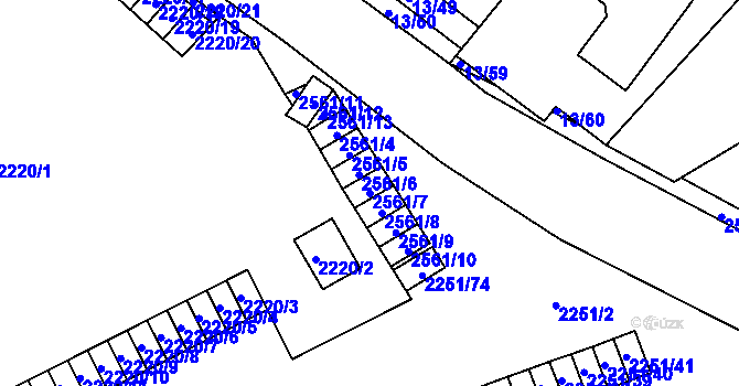 Parcela st. 2561/7 v KÚ Doubravka, Katastrální mapa