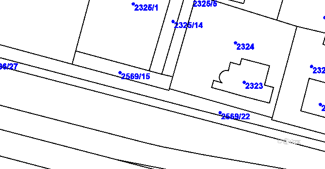 Parcela st. 2569/16 v KÚ Doubravka, Katastrální mapa