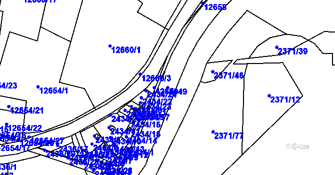 Parcela st. 2649 v KÚ Doubravka, Katastrální mapa