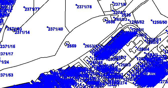 Parcela st. 2653/1 v KÚ Doubravka, Katastrální mapa