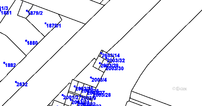 Parcela st. 2653/14 v KÚ Doubravka, Katastrální mapa