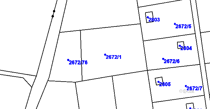 Parcela st. 2672/1 v KÚ Doubravka, Katastrální mapa