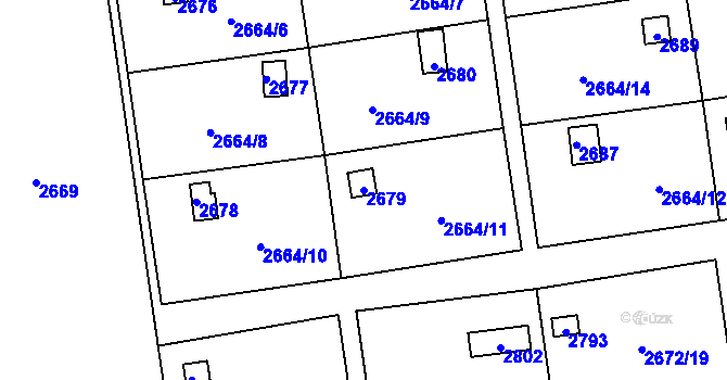 Parcela st. 2679 v KÚ Doubravka, Katastrální mapa