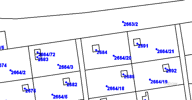 Parcela st. 2684 v KÚ Doubravka, Katastrální mapa