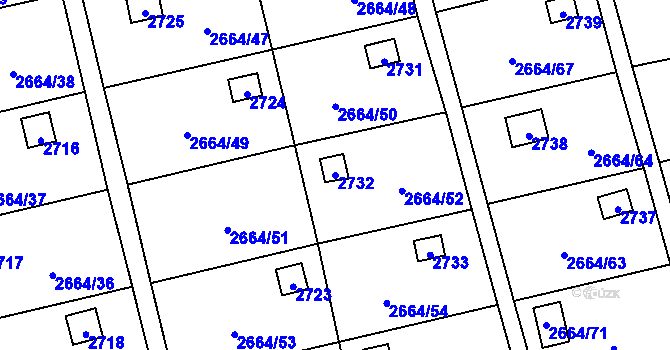 Parcela st. 2732 v KÚ Doubravka, Katastrální mapa