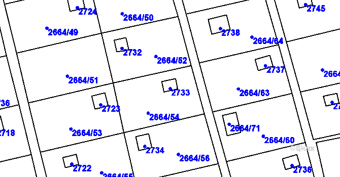 Parcela st. 2733 v KÚ Doubravka, Katastrální mapa