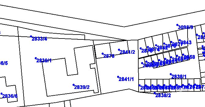 Parcela st. 2878 v KÚ Doubravka, Katastrální mapa