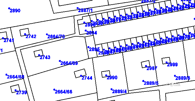 Parcela st. 2956 v KÚ Doubravka, Katastrální mapa