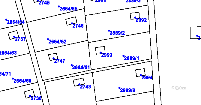 Parcela st. 2993 v KÚ Doubravka, Katastrální mapa