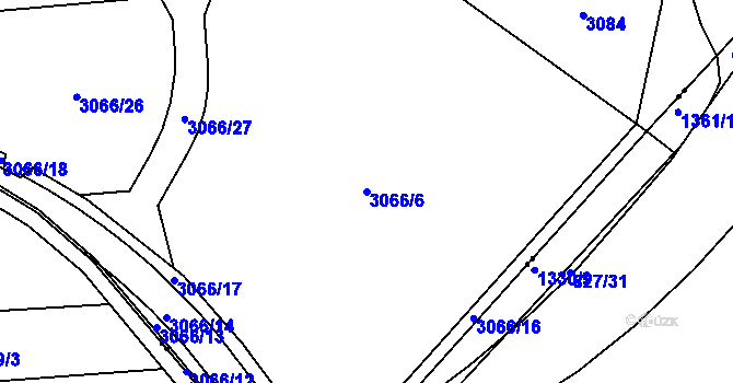Parcela st. 3066/6 v KÚ Doubravka, Katastrální mapa
