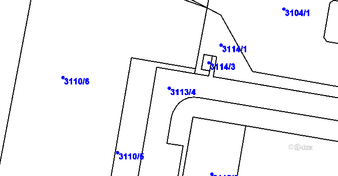 Parcela st. 3113/4 v KÚ Doubravka, Katastrální mapa