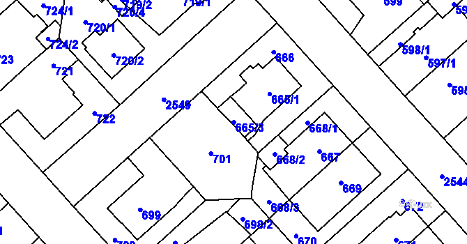 Parcela st. 665/3 v KÚ Doubravka, Katastrální mapa
