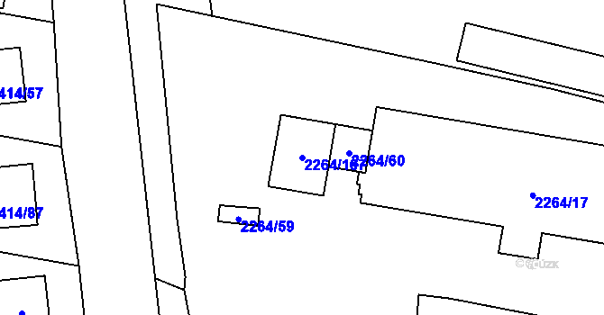Parcela st. 2264/107 v KÚ Doubravka, Katastrální mapa