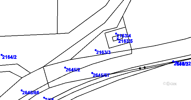 Parcela st. 2163/3 v KÚ Doubravka, Katastrální mapa