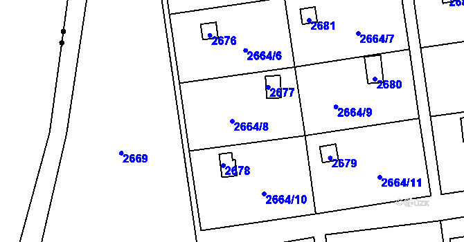 Parcela st. 2664/8 v KÚ Doubravka, Katastrální mapa