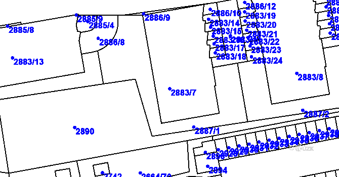 Parcela st. 2883/7 v KÚ Doubravka, Katastrální mapa