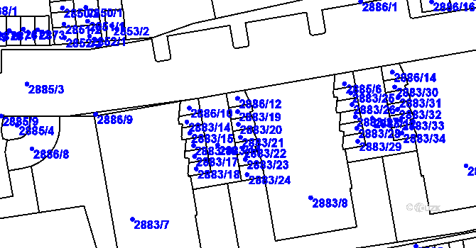 Parcela st. 2883/20 v KÚ Doubravka, Katastrální mapa