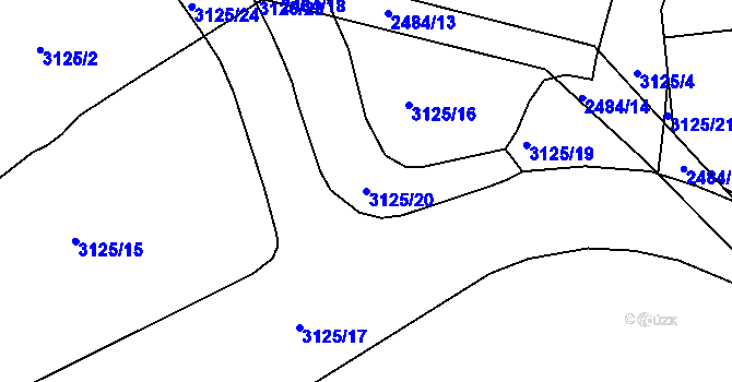 Parcela st. 3125/20 v KÚ Doubravka, Katastrální mapa