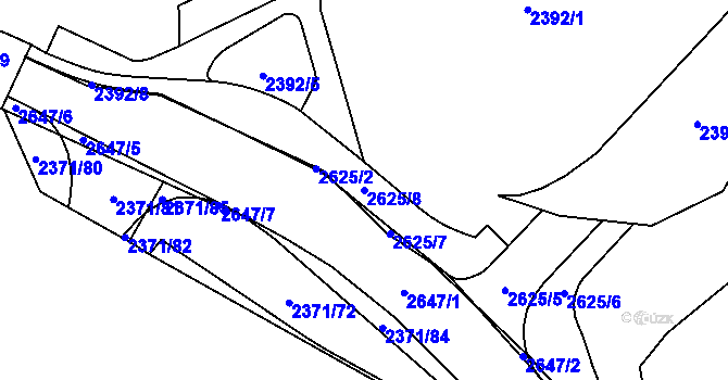 Parcela st. 2625/8 v KÚ Doubravka, Katastrální mapa
