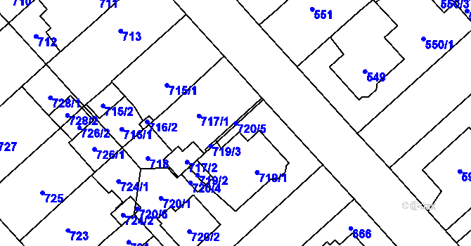 Parcela st. 720/5 v KÚ Doubravka, Katastrální mapa