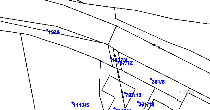 Parcela st. 1113/4 v KÚ Újezd, Katastrální mapa