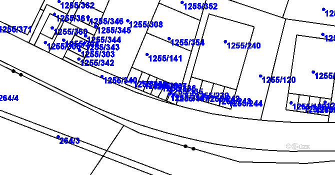 Parcela st. 1255/335 v KÚ Újezd, Katastrální mapa